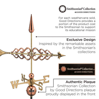 Good Directions Smithsonian Arrow Weathervane in Pure Copper