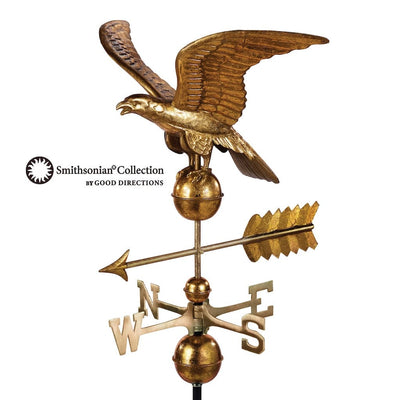 Good Directions Smithsonian Eagle Weathervane in Pure Copper with Golden Leaf Finish