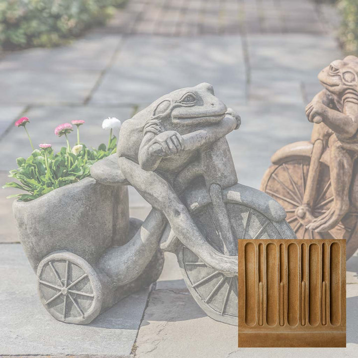 Campania International Cast Stone Tricycle Frog Planter Copper Bronze