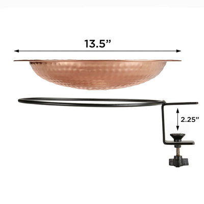 Good Directions 13 inch Pure Copper Bird Bath with Deck Bracket