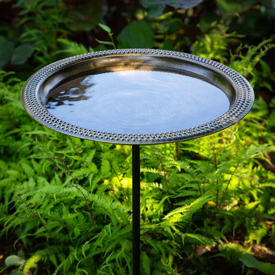 Good Directions 18 inch Beaded Copper Bird Bath with Garden Pole