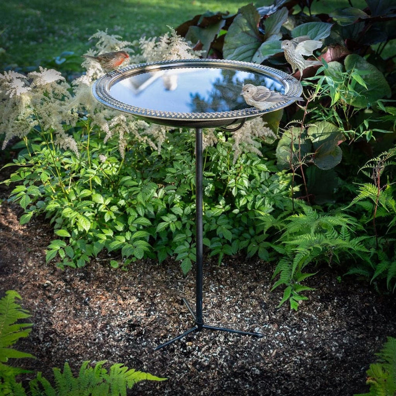 Good Directions 18 inch Beaded Copper Bird Bath with Garden Pole