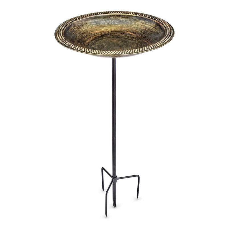 Good Directions 18 inch Beaded Copper Bird Bath with Garden Pole