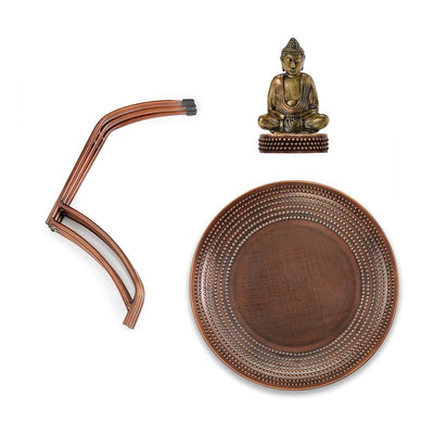 Good Directions 20 inch Copper Bird Bath with Buddha and Stand