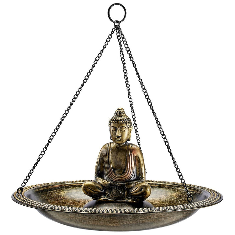 Good Directions 18 inch Hanging Copper Bird Bath with Buddha