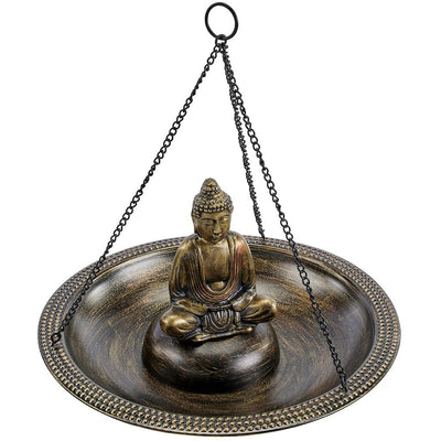 Good Directions 18 inch Hanging Copper Bird Bath with Buddha