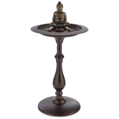 Good Directions Classic Bronze Bird Bath Pedestal with Buddha