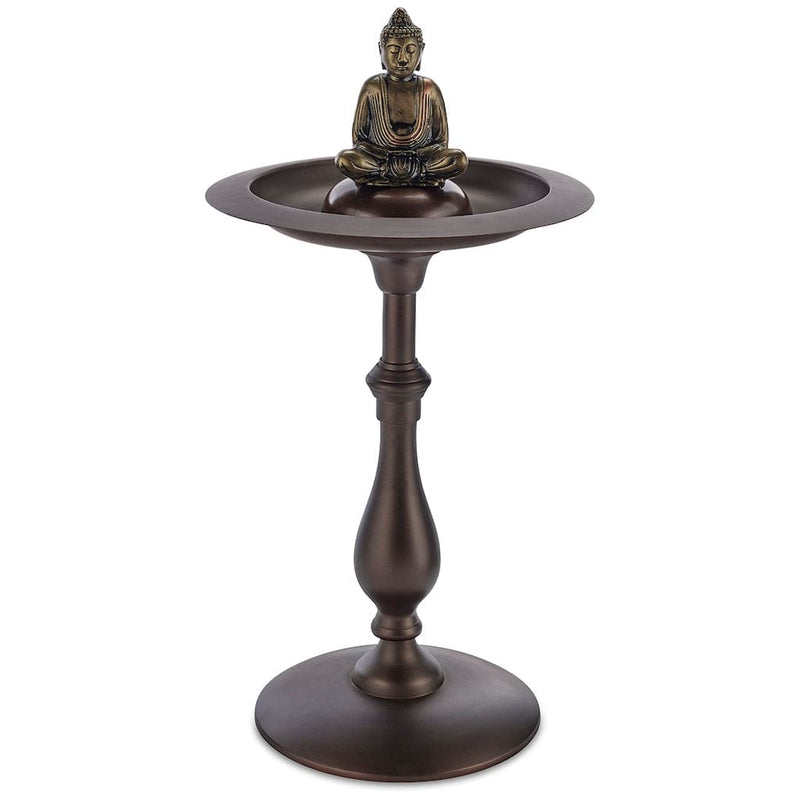 Good Directions Classic Bronze Bird Bath Pedestal with Buddha