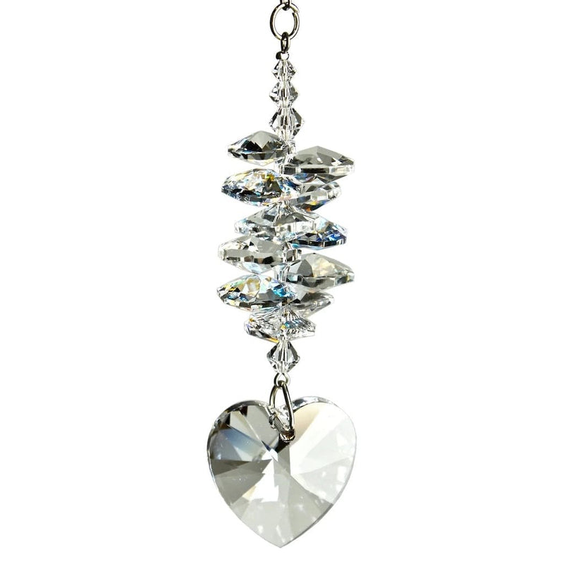 Crystal Heart Cascade Wind Chimes in Ice by Woodstock Chimes
