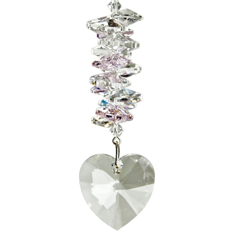 Crystal Heart Cascade Wind Chimes in Rose by Woodstock Chimes