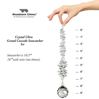 Crystal Ultra Grand Cascade Wind Chimes in Ice by Woodstock Chimes