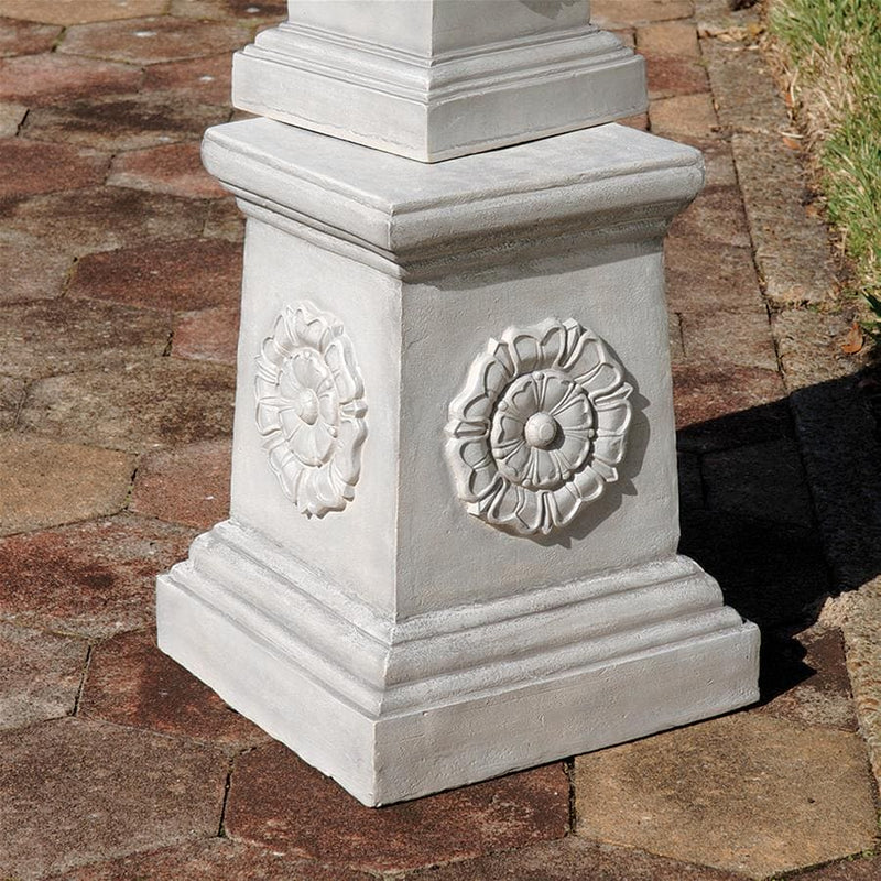 English Rosette Garden Grande Sculptural Plinth by Design Toscano