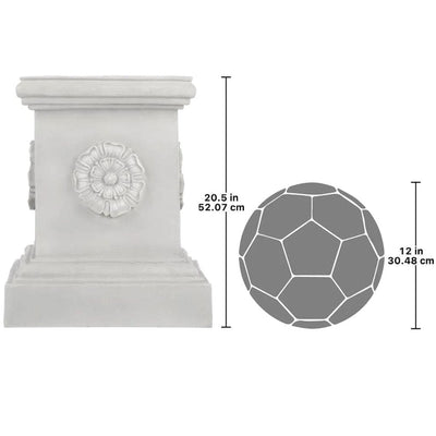 English Rosette Garden Grande Sculptural Plinth by Design Toscano