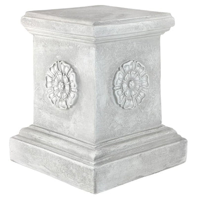 English Rosette Garden Large Sculptural Plinth by Design Toscano