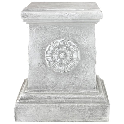 English Rosette Garden Large Sculptural Plinth by Design Toscano