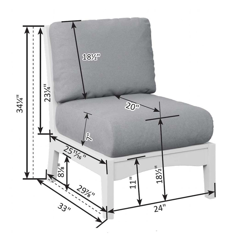 Classic Terrace Center Armless Chair by Berlin Gardens