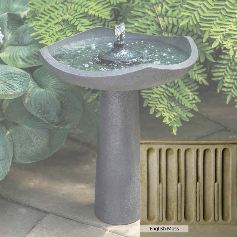 Campania International English Moss Patina. Detail of the color stain English Moss by Campania International. Rich green blended with gray tones for the classic natural look of a woodland color, all hand-applied by Campania International artists.
