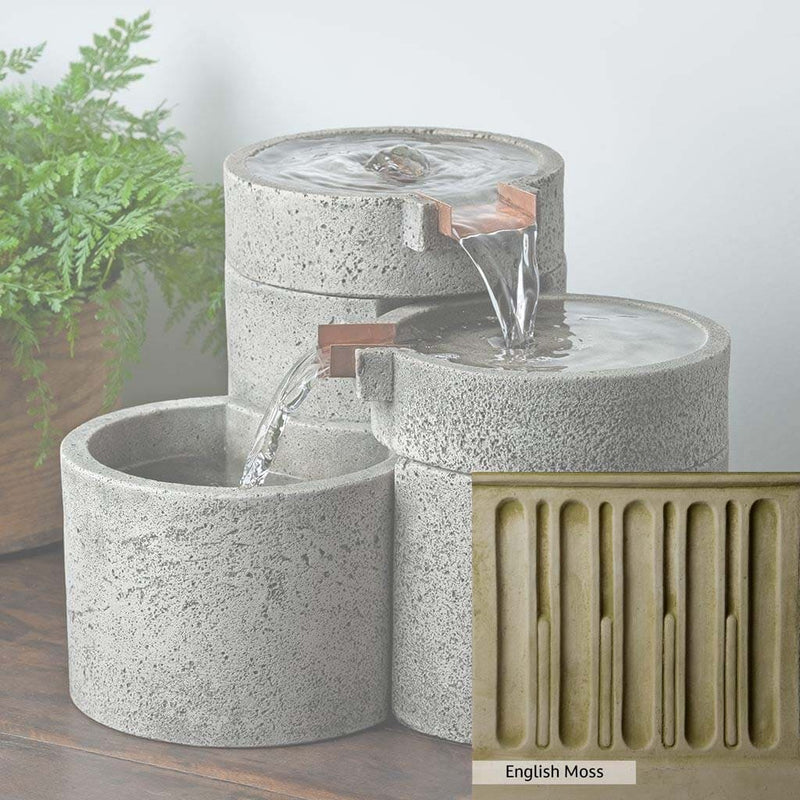 Campania International English Moss Patina. Detail of the color stain English Moss by Campania International. Rich green blended with gray tones for the classic natural look of a woodland color, all hand-applied by Campania International artists.