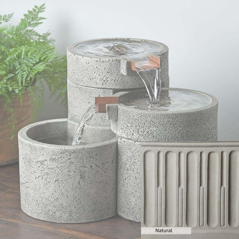 Campania International Natural Patina. This is a detail of the color Natural by Campania International. The unaltered natural cast stone, the lightest of gray colors, is almost white in bright light.