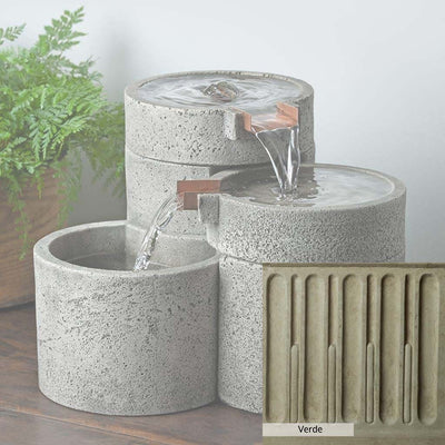 Campania International Verde Patina. Detail of the color stain Verde by Campania International. Muted green undertones with a gray overlay make the Verde Patina soft and classic. Campania International artists hand-apply this lighter patina.