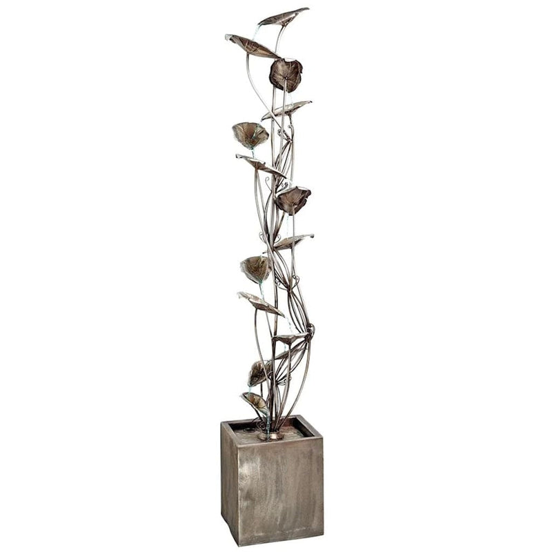 Wandering Leaf Cascading Metal Tower Fountain by Design Toscano