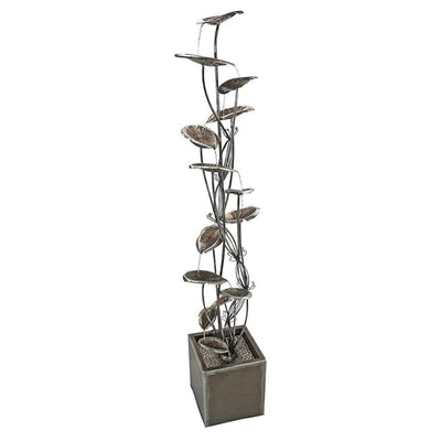 Wandering Leaf Cascading Metal Tower Fountain by Design Toscano