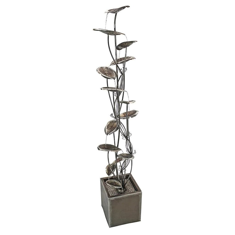 Wandering Leaf Cascading Metal Tower Fountain by Design Toscano