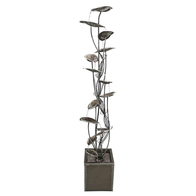 Wandering Leaf Cascading Metal Tower Fountain by Design Toscano