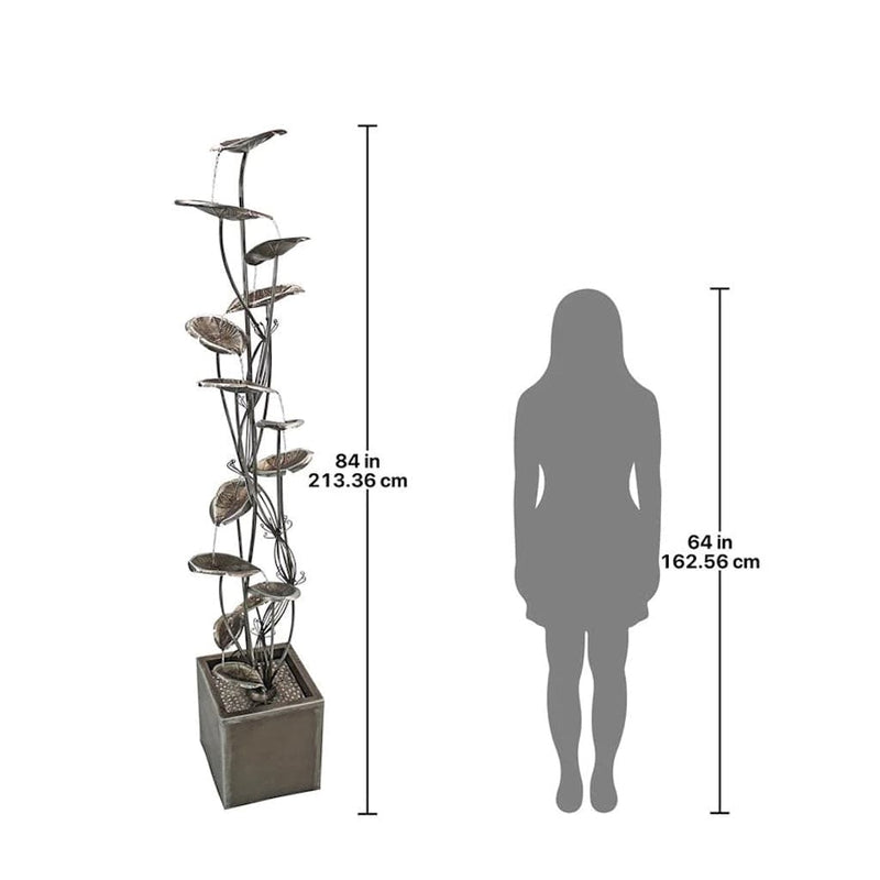 Wandering Leaf Cascading Metal Tower Fountain by Design Toscano