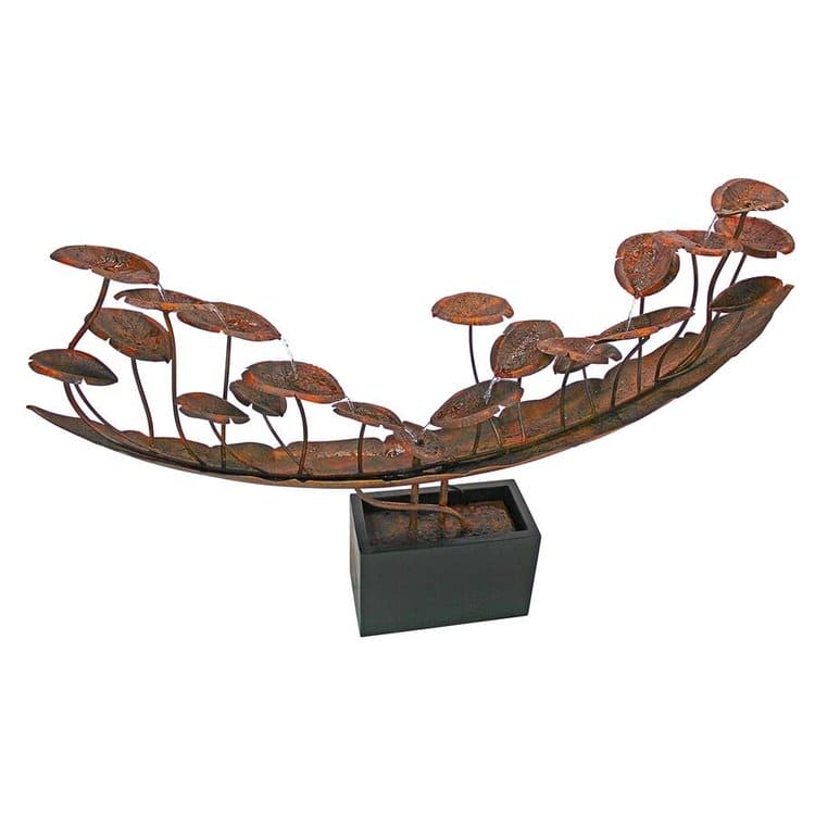 Grande Asian Botanical Cascading Metal Fountain by Design Toscano