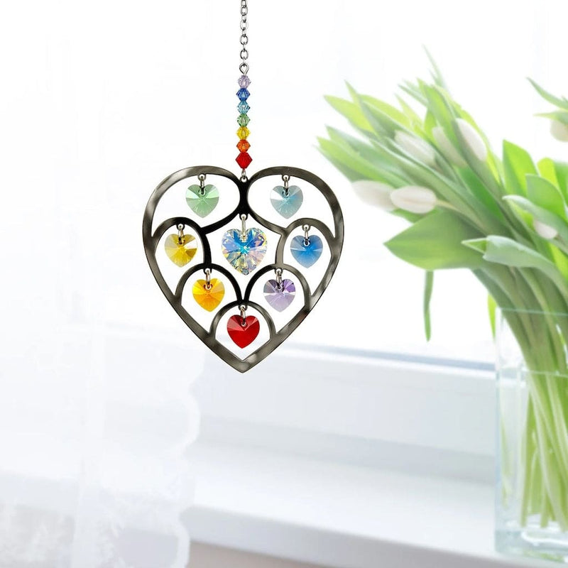 Heart of Hearts Wind Chimes with Chakra by Woodstock Chimes
