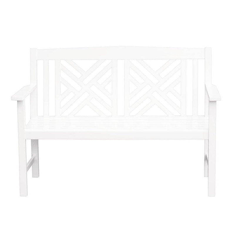 White Fretwork Bench by Achla Designs