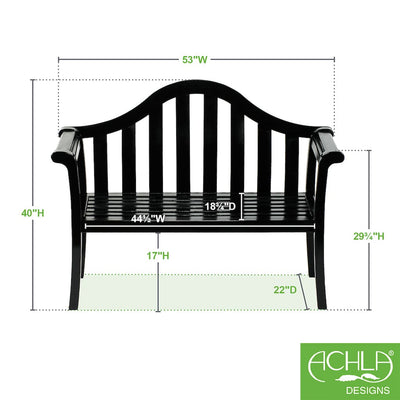 Black Camelback Bench by Achla Designs
