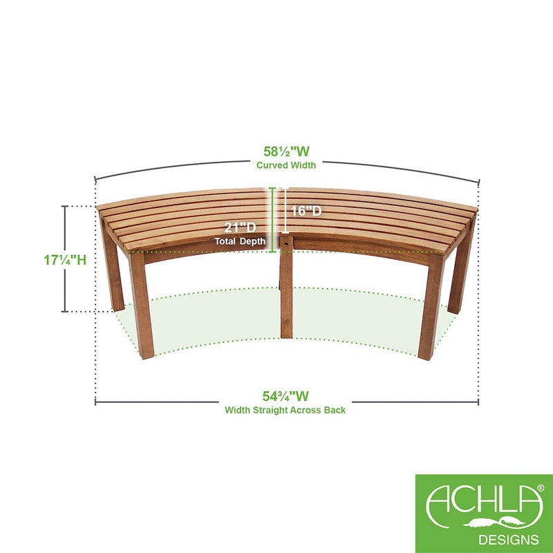 Curved Backless Bench by Achla Designs