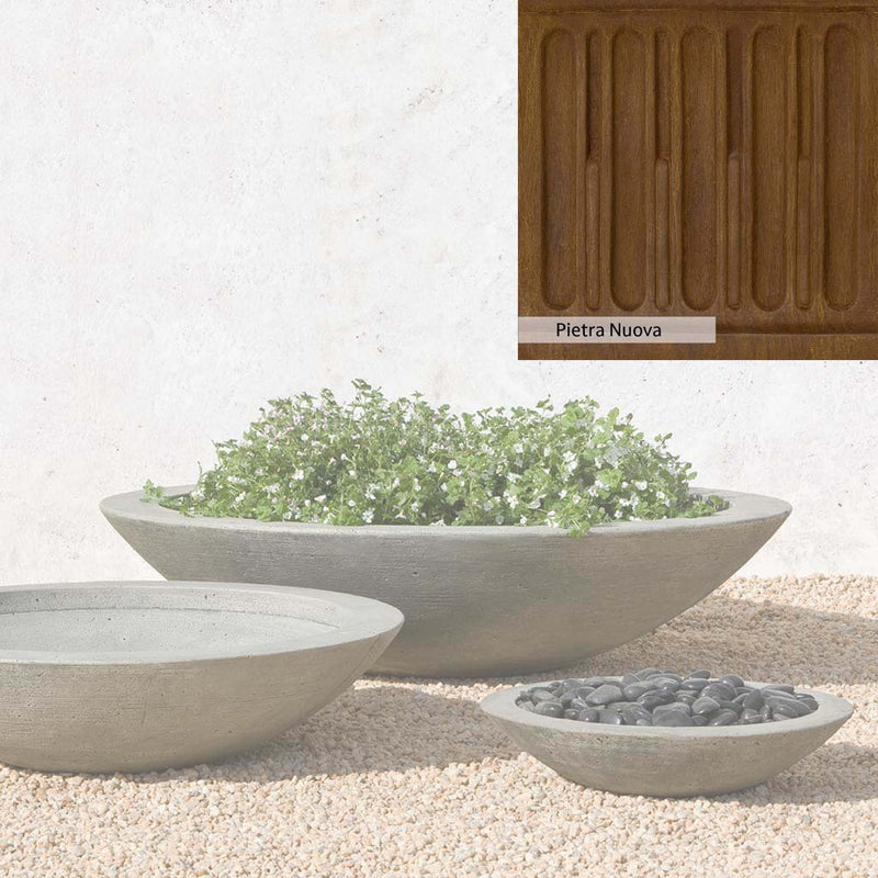 Pietra Nuova Patina for the Campania International Low Zen Large Bowl, a rich brown blended with black and orange.