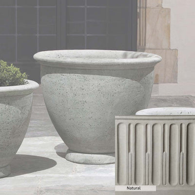 Natural Patina for theCampania International Large Berkeley Planter is unstained cast stone, the brightest and whitest finish that will age.