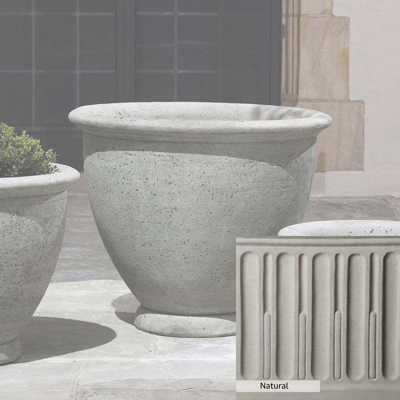 Natural Patina for theCampania International Large Berkeley Planter is unstained cast stone, the brightest and whitest finish that will age.
