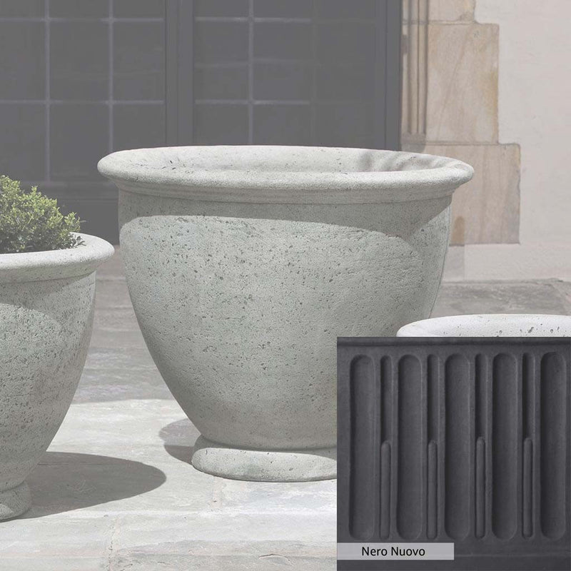 Nero Nuovo Patina for theCampania International Large Berkeley Planter, bold dramatic black patina for the garden.