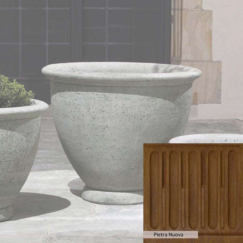Pietra Nuova Patina for the Campania International Large Berkeley Planter, a rich brown blended with black and orange.