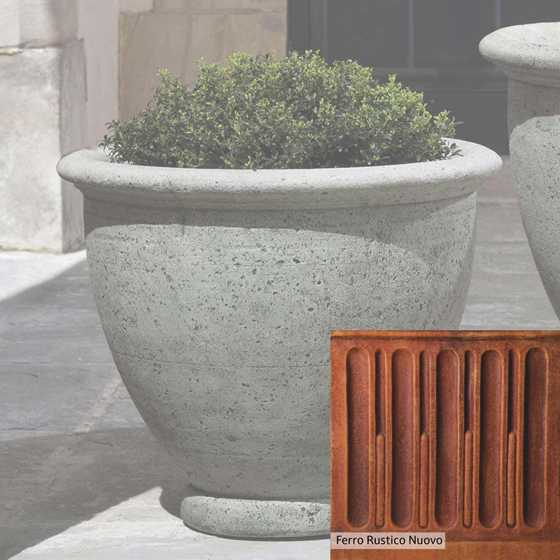 French Limestone Patina for the Campania International Berkeley Medium Planter, old-world creamy white with ivory undertones.