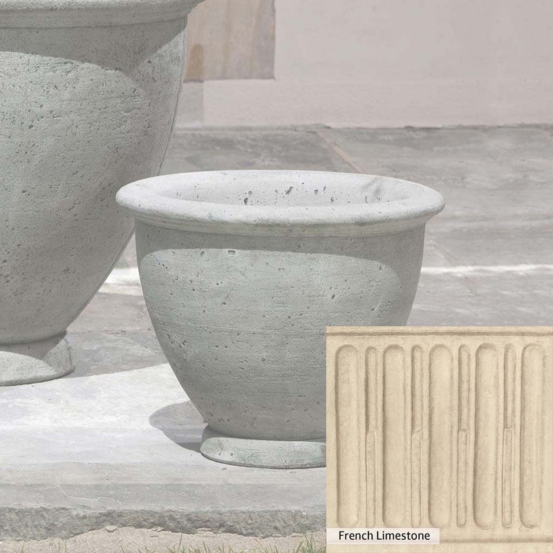 Ferro Rustico Nuovo Patina for the Campania International Berkeley Small Planter, red and orange blended in this striking color for the garden.