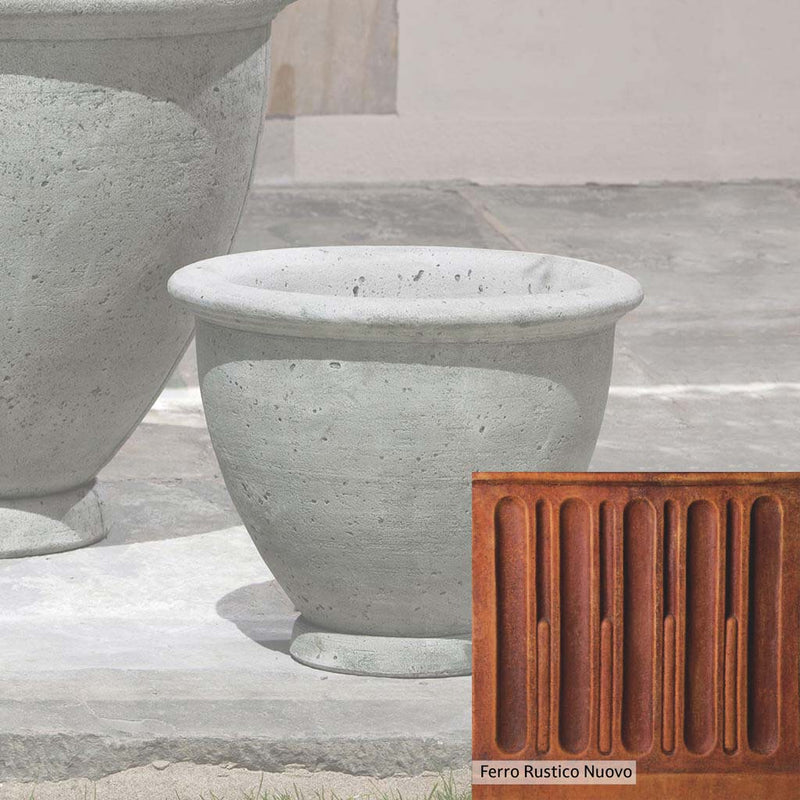 French Limestone Patina for the Campania International Berkeley Small Planter, old-world creamy white with ivory undertones.