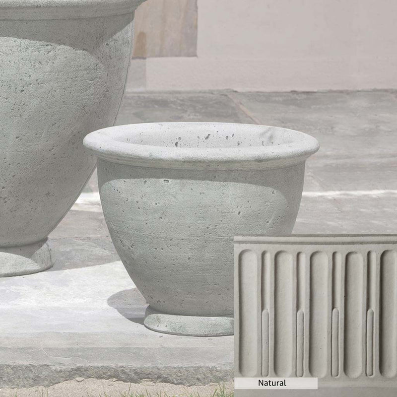 Natural Patina for theCampania International Berkeley Small Planter is unstained cast stone, the brightest and whitest finish that will age.