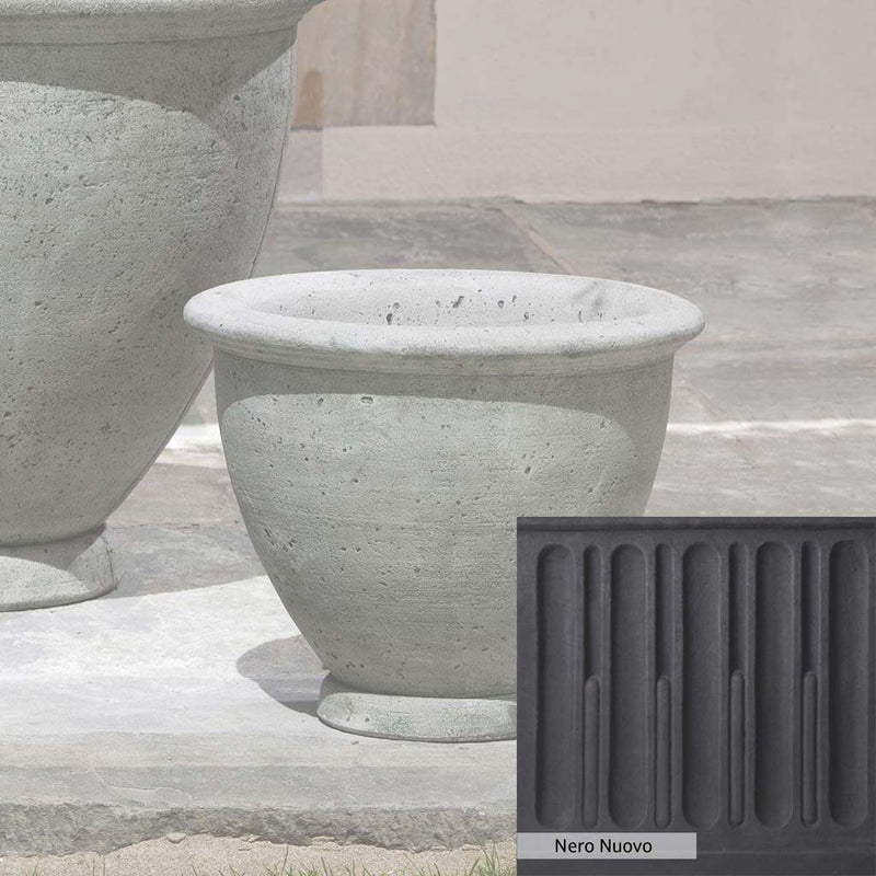 Nero Nuovo Patina for theCampania International Berkeley Small Planter, bold dramatic black patina for the garden.