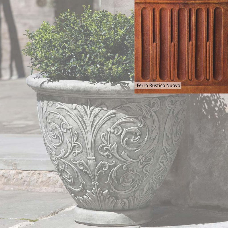 French Limestone Patina for the Campania International Arabesque Small Planter, old-world creamy white with ivory undertones.
