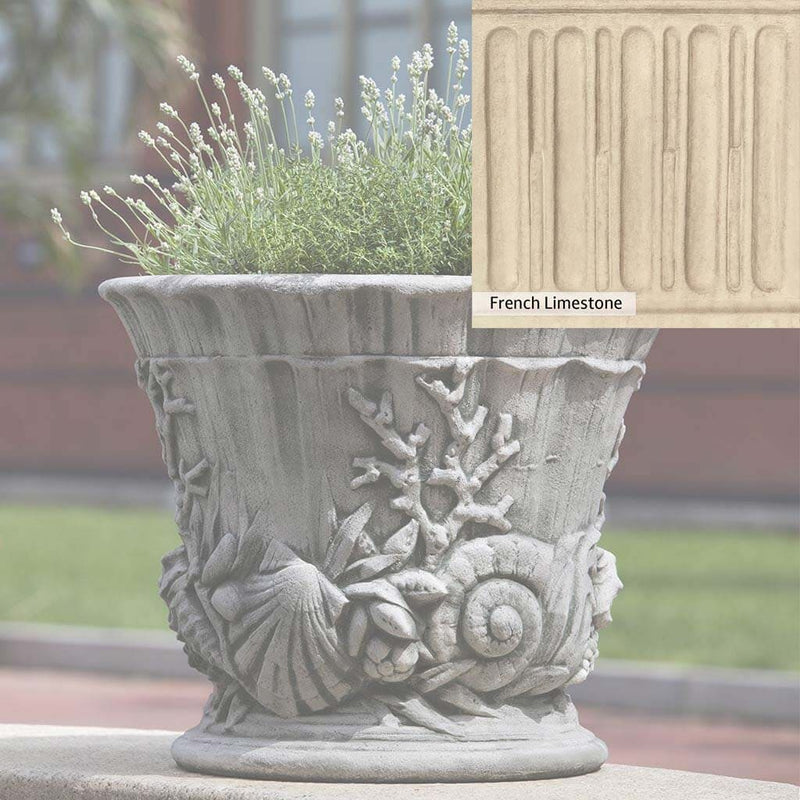 French Limestone Patina for the Campania International Smithsonian Chesapeake Urn, old-world creamy white with ivory undertones.