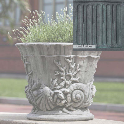 The Lead Antique Patina for the Campania International Smithsonian Chesapeake Urn, aged blue and grey layered to give the look of a classic antique lead patina.