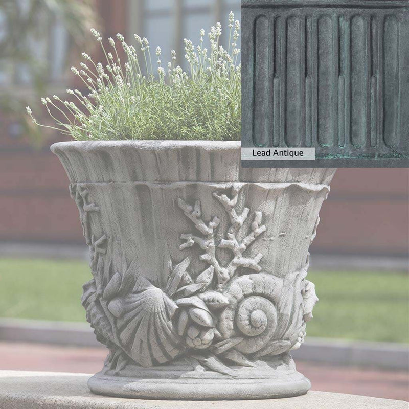 The Lead Antique Patina for the Campania International Smithsonian Chesapeake Urn, aged blue and grey layered to give the look of a classic antique lead patina.