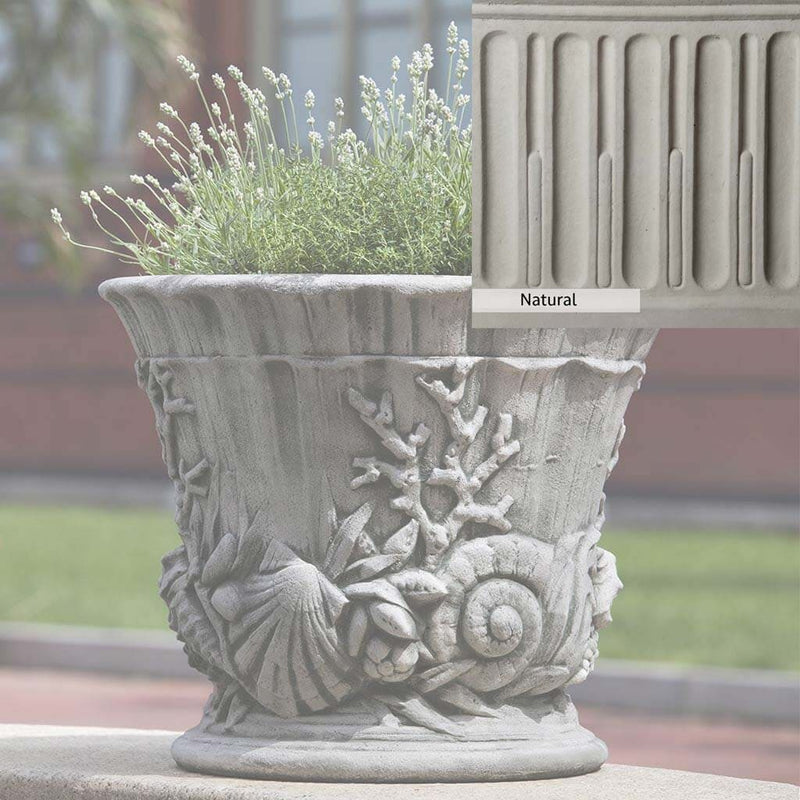 Natural Patina for theCampania International Smithsonian Chesapeake Urn is unstained cast stone, the brightest and whitest finish that will age.