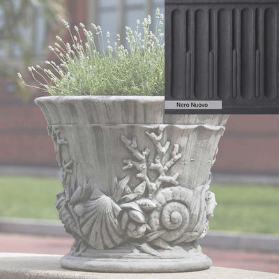 Nero Nuovo Patina for theCampania International Smithsonian Chesapeake Urn, bold dramatic black patina for the garden.